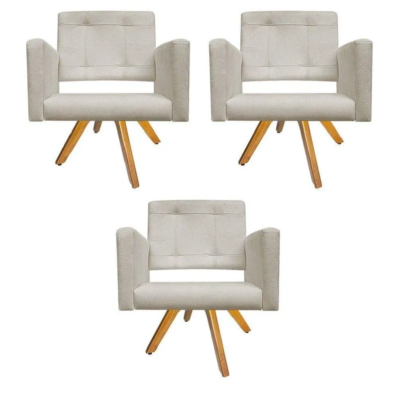 03 Poltronas Gênesis Suede Bege