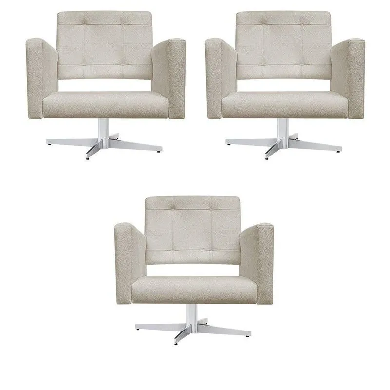 03 Poltronas Gênesis Suede Bege