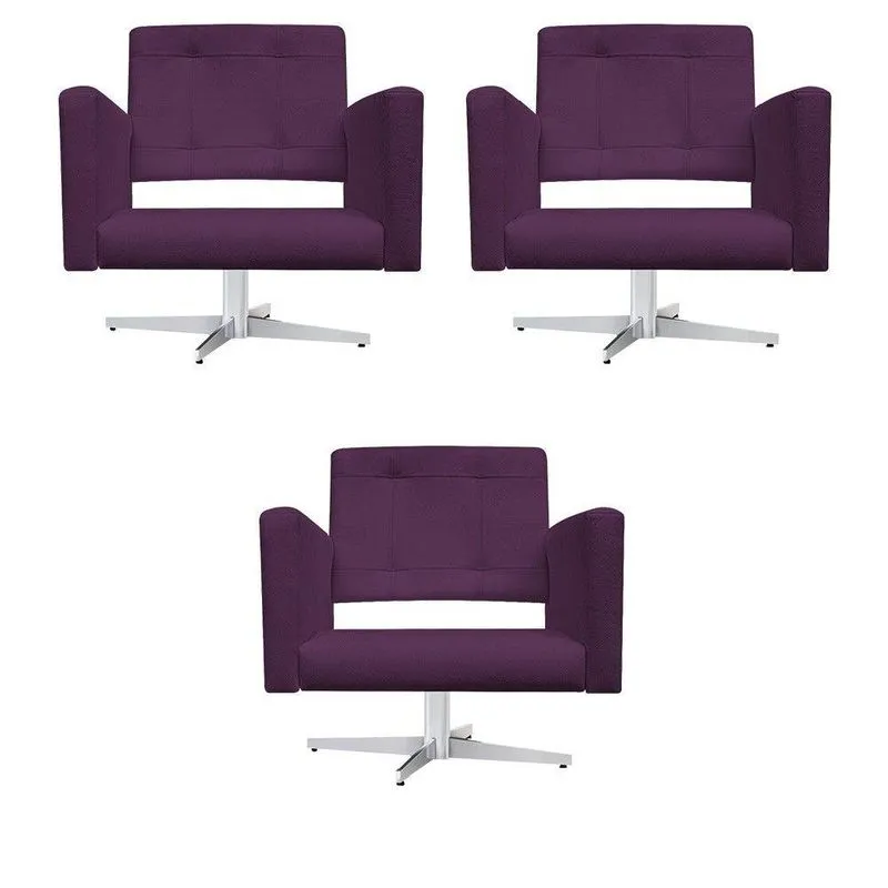 03 Poltronas Gênesis Suede Roxo