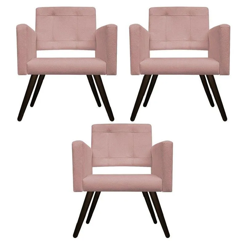 03 Poltronas Gênesis Palito Tabaco Suede Rosê