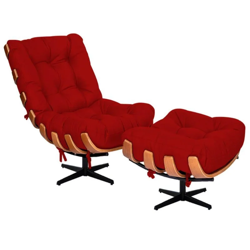 Kit Poltrona Puff Costela Vermelho
