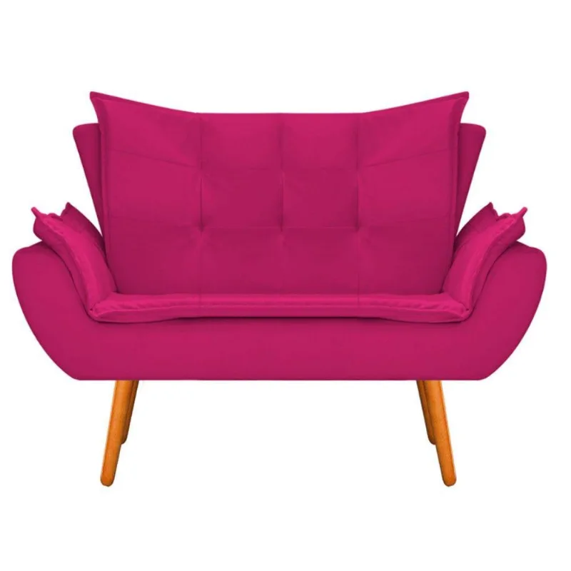 Namoradeira Apolo Pés Palito Mel Suede Pink Adj Decor