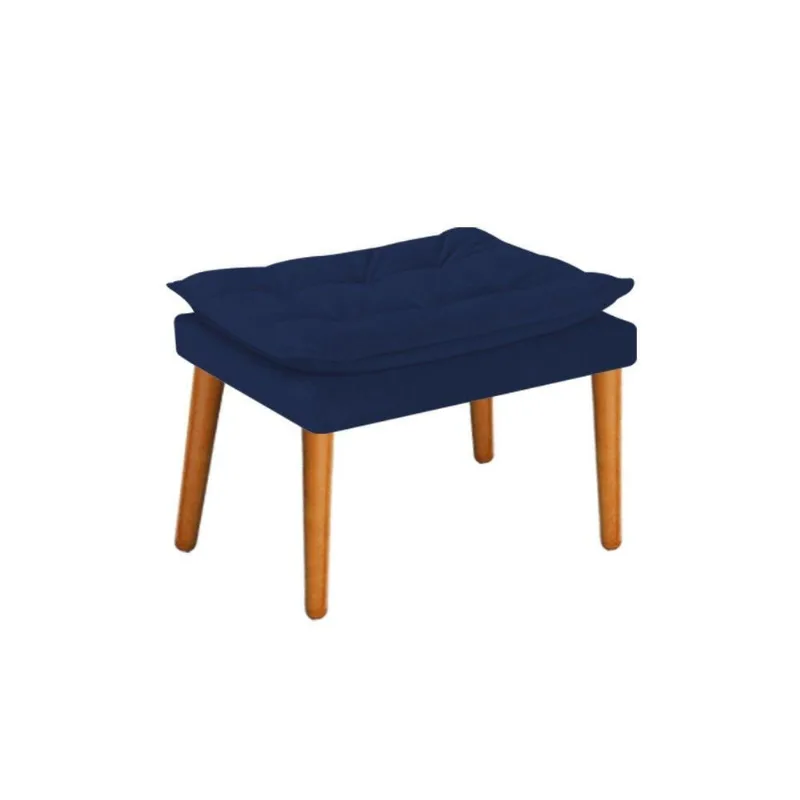 Puff Apolo Palito Mel Suede Azul Marinho Adj Decor