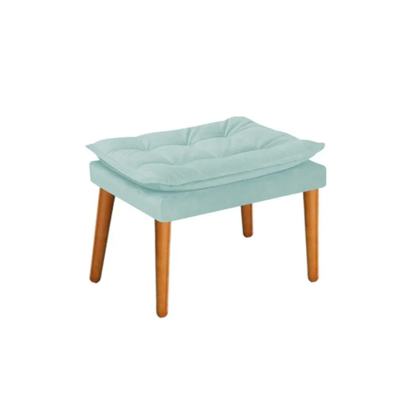 Puff Apolo Palito Mel Suede Azul Tiffany Adj Decor