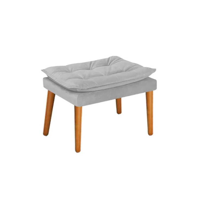 Puff Apolo Palito Mel Suede Cinza Adj Decor