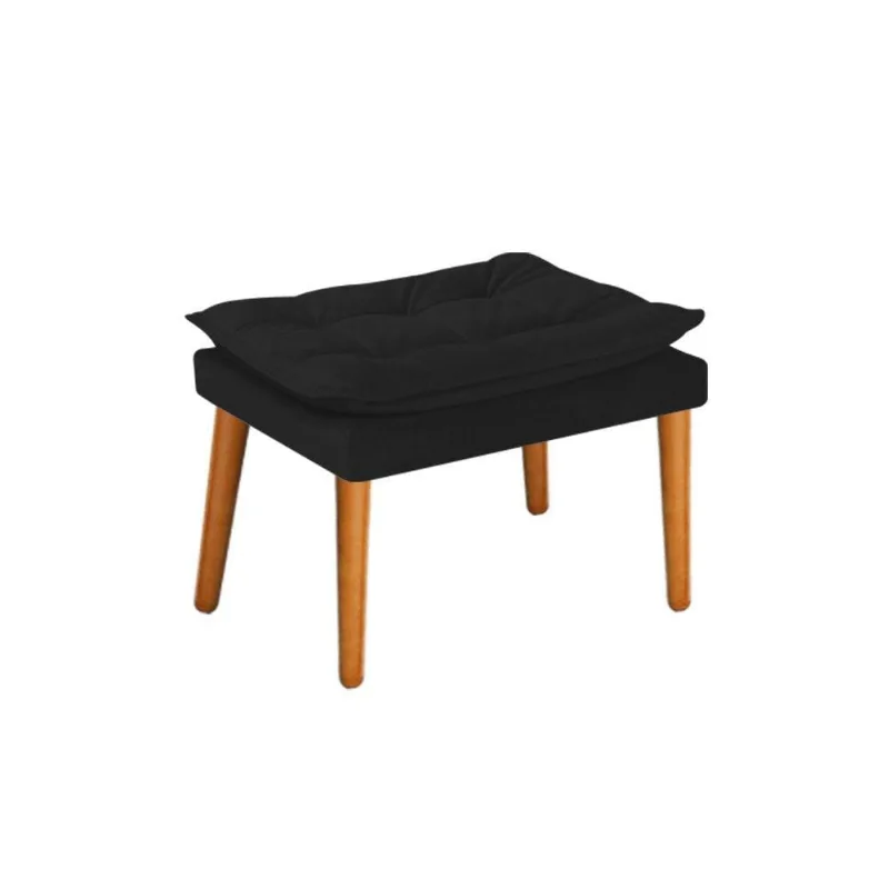 Puff Apolo Palito Mel Suede Preto Adj Decor