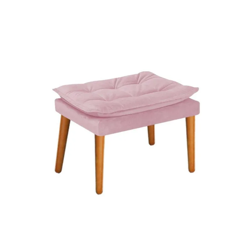 Puff Apolo Palito Mel Suede Rosa Bebê
