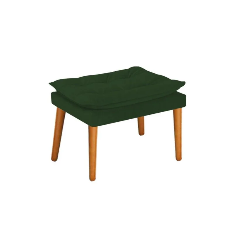 Puff Apolo Palito Mel Suede Verde Adj Decor