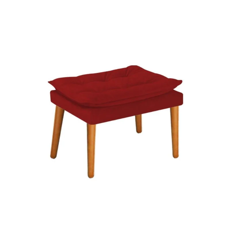 Puff Apolo Palito Mel Suede Vermelho Adj Decor