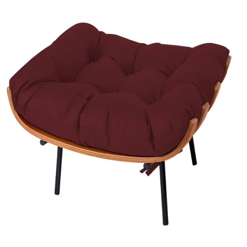 Puff Decorativo Costela Base Fixa Corano Bordô Adj Decor