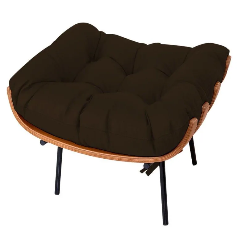 Puff Decorativo Costela Base Fixa Corano Marrom Adj Decor
