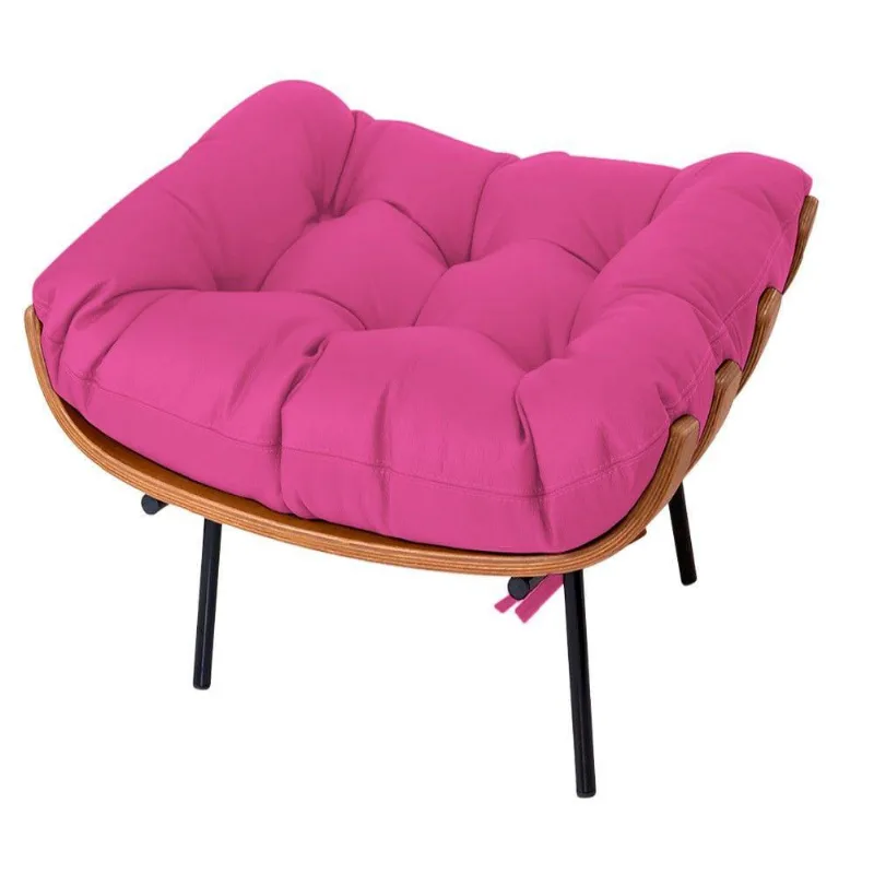 Puff Decorativo Costela Base Fixa Corano Pink Adj Decor