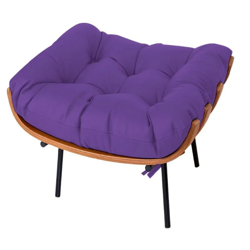 Puff Decorativo Costela Base Fixa Corano Roxo Adj Decor
