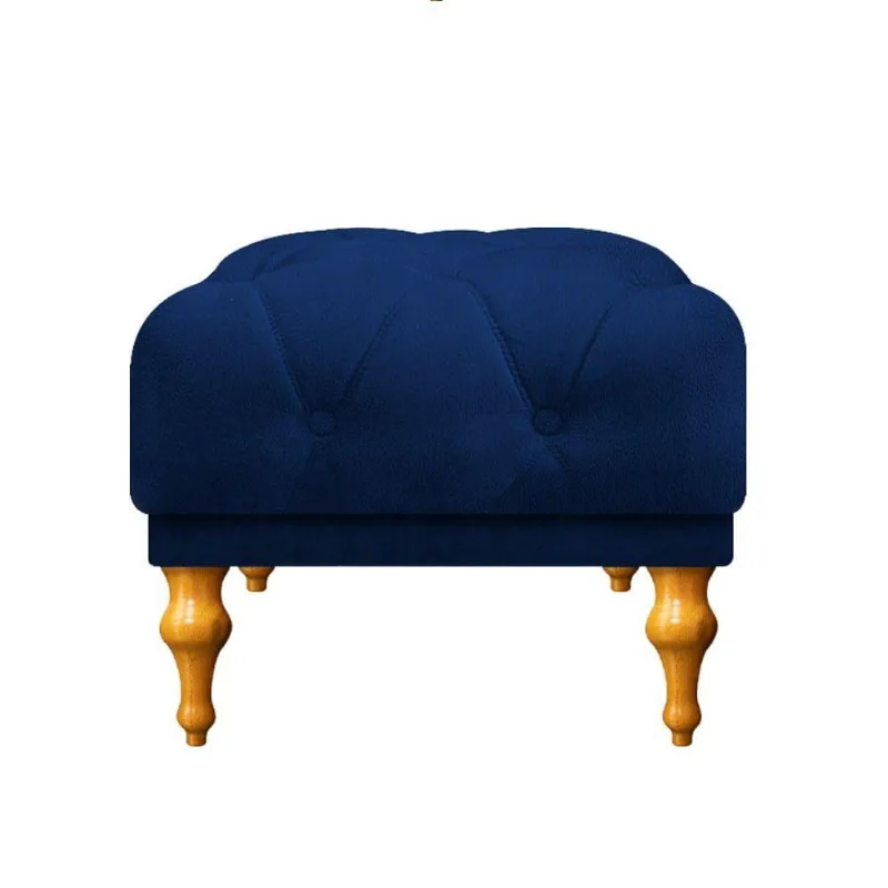 Puff Decorativo Dani Pés Provençais Azul Marinho