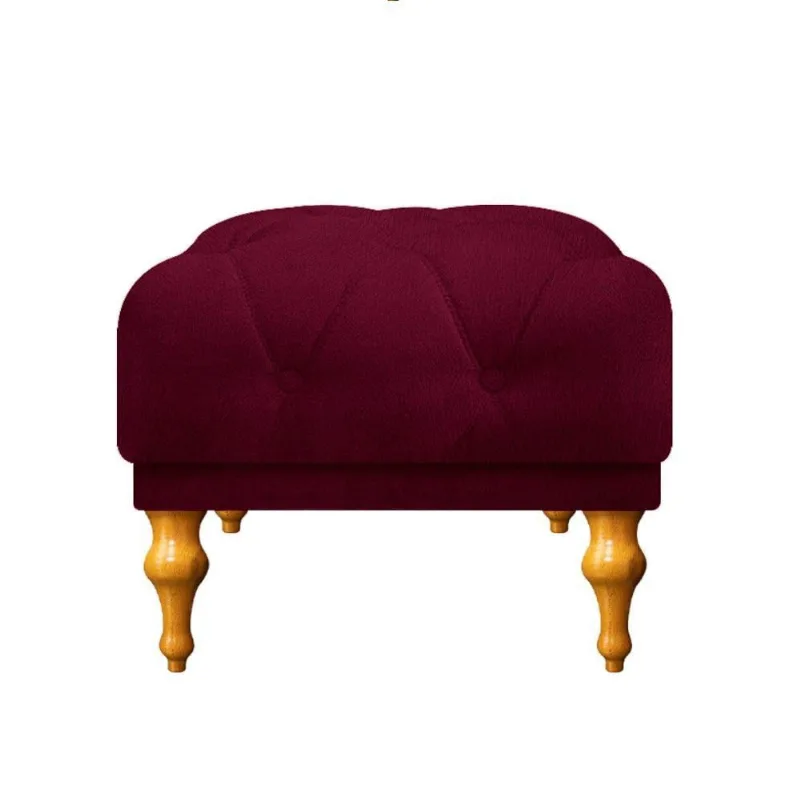 Puff Decorativo Dani Pés Provençais Suede Bordô Adj Decor