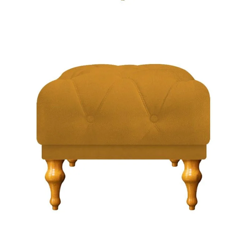 Puff Decorativo Dani Pés Provençais Mostarda
