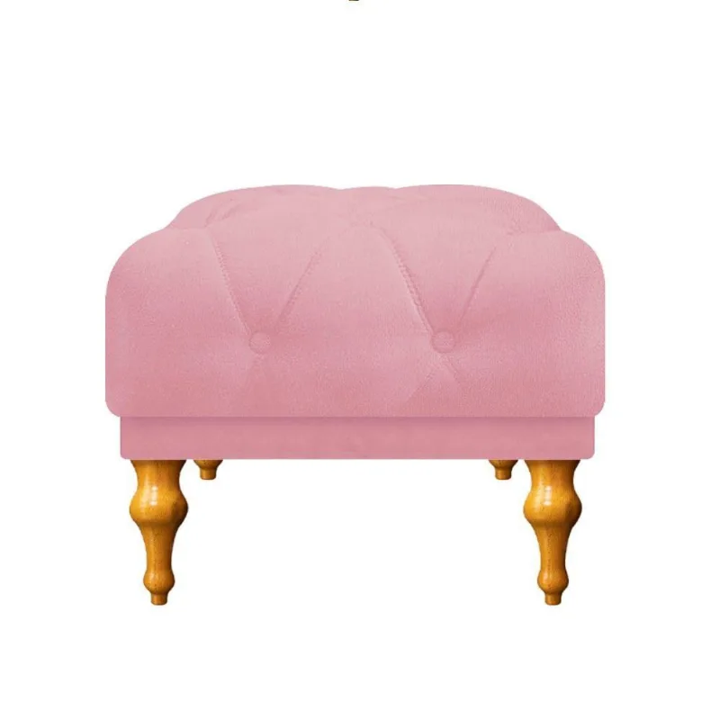 Puff Decorativo Dani Pés Provençais Rosa Bebê