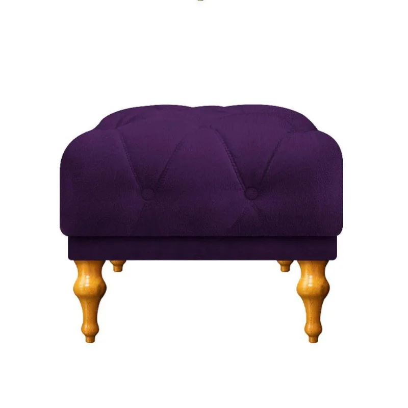 Puff Decorativo Dani Pés Provençais Suede Roxo Adj Decor