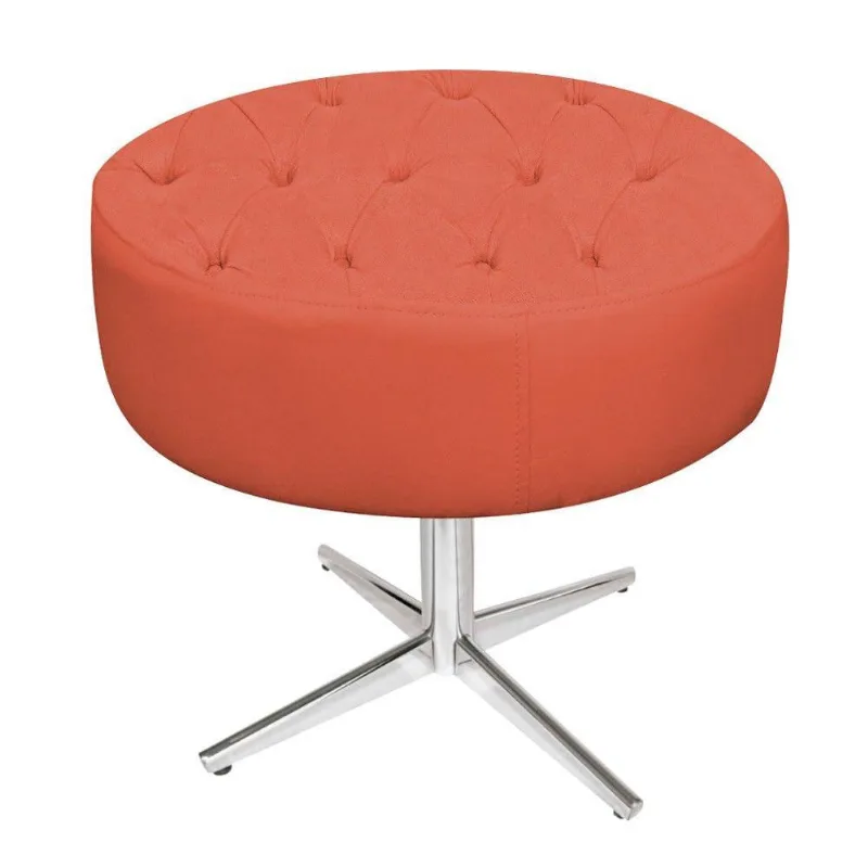 Puff Fernanda Base Giratória Metal Suede Terracota Adj Decor