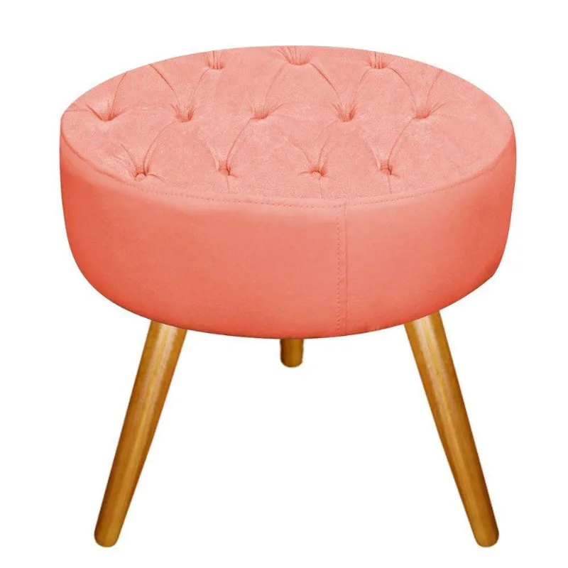 Puff Fernanda Palito Mel Suede Coral Adj Decor