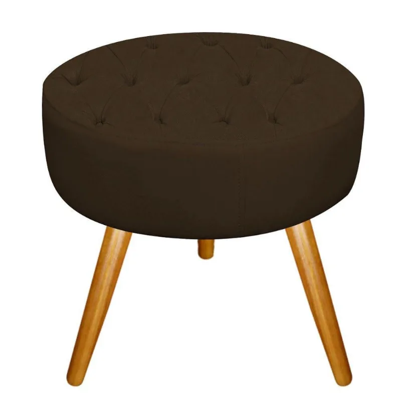 Puff Fernanda Palito Mel Suede Marrom Adj Decor