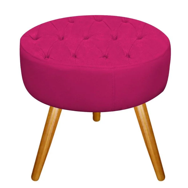 Puff Fernanda Palito Mel Suede Pink Adj Decor