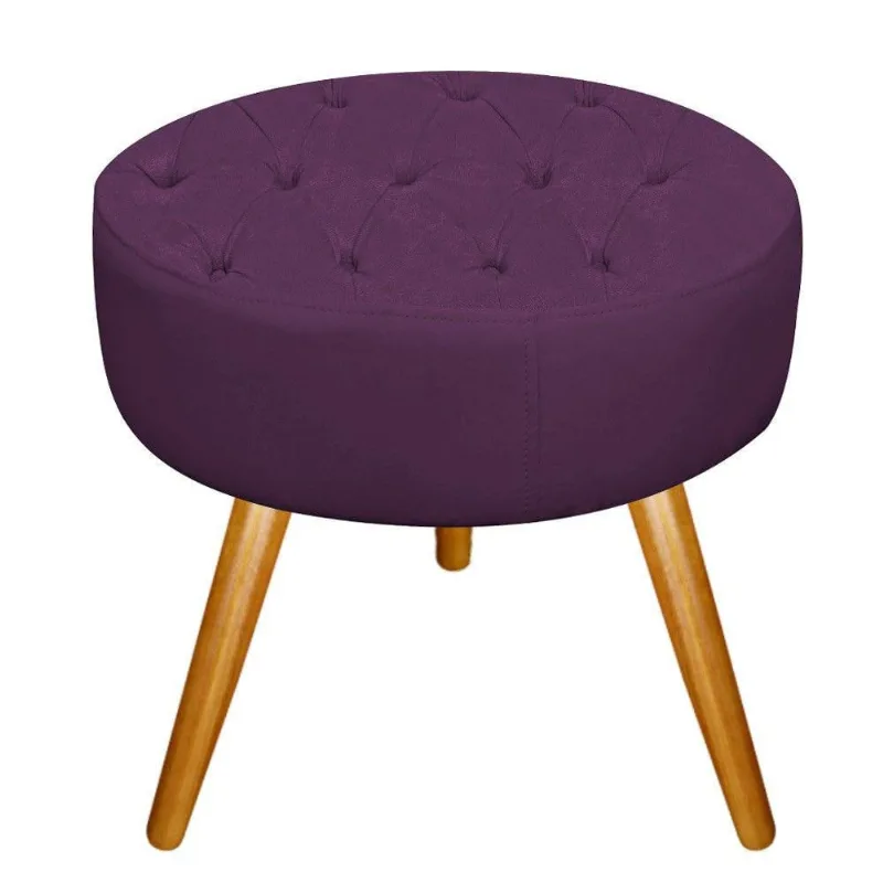 Puff Fernanda Palito Mel Suede Roxo Adj Decor