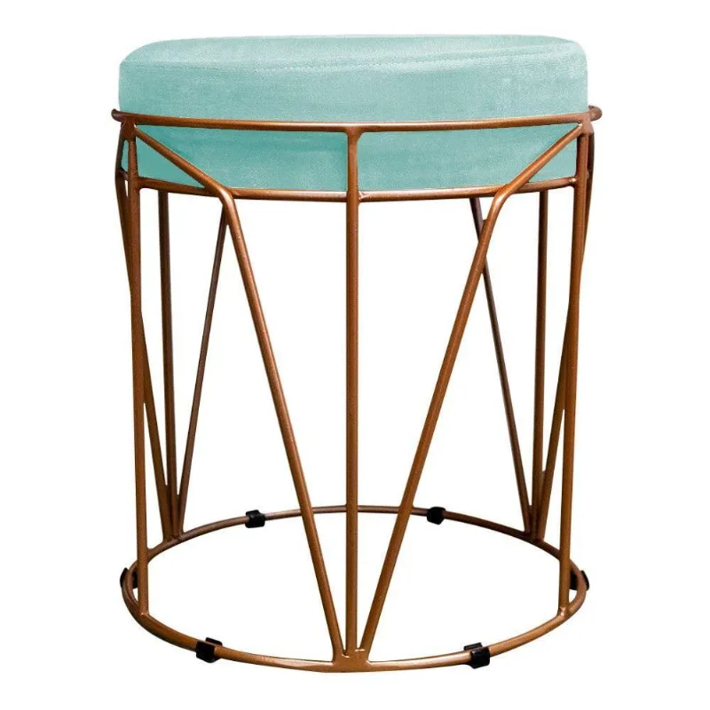Puff Redondo Aramado íris Azul Tiffany
