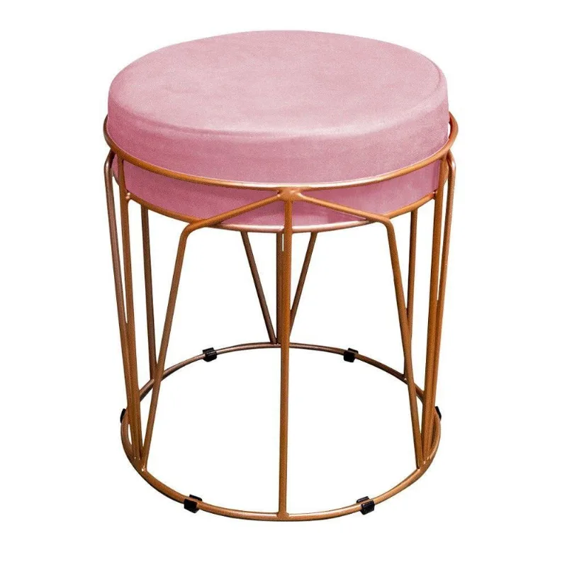 Puff Redondo Aramado íris Rosa Bebê