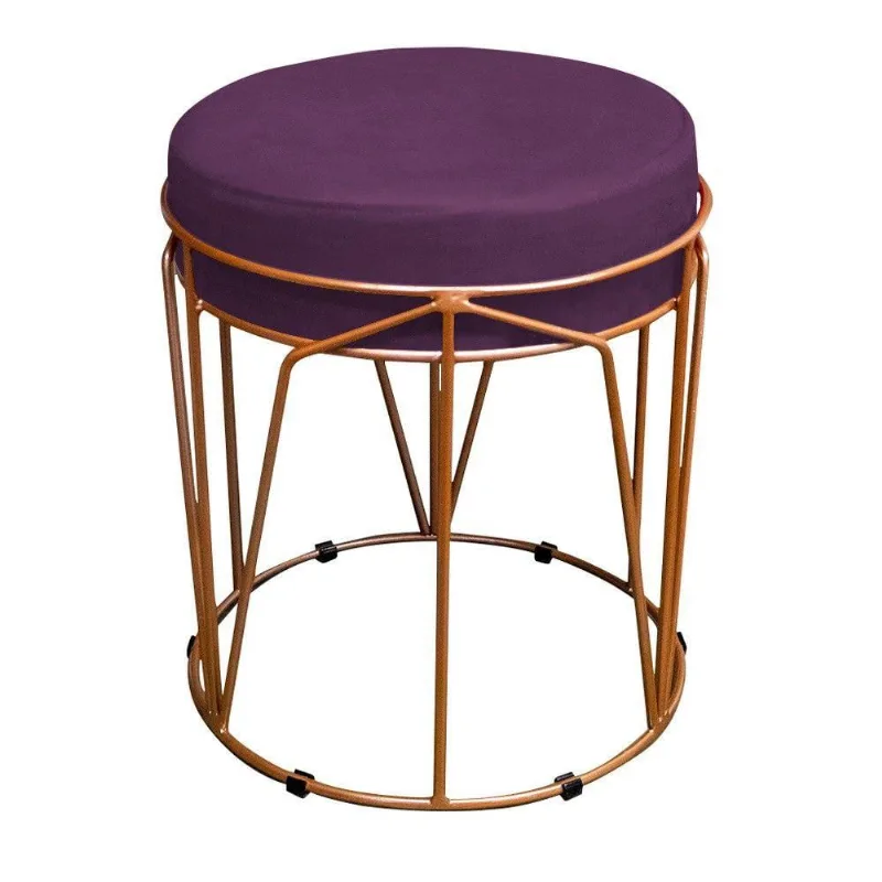 Puff Redondo Aramado íris Roxo