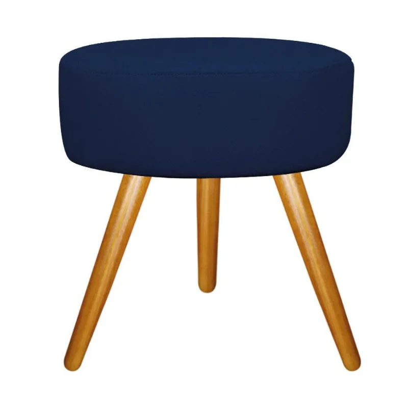 Puff Sofia Palito Mel Suede Azul Marinho Adj Decor
