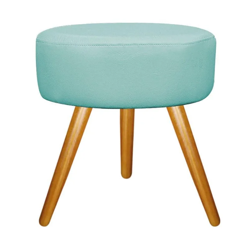 Puff Sofia Palito Mel Suede Azul Tiffany