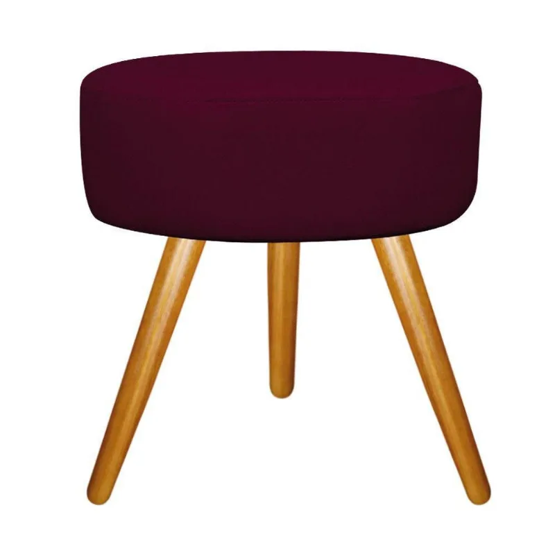Puff Sofia Palito Mel Suede Bordô Adj Decor