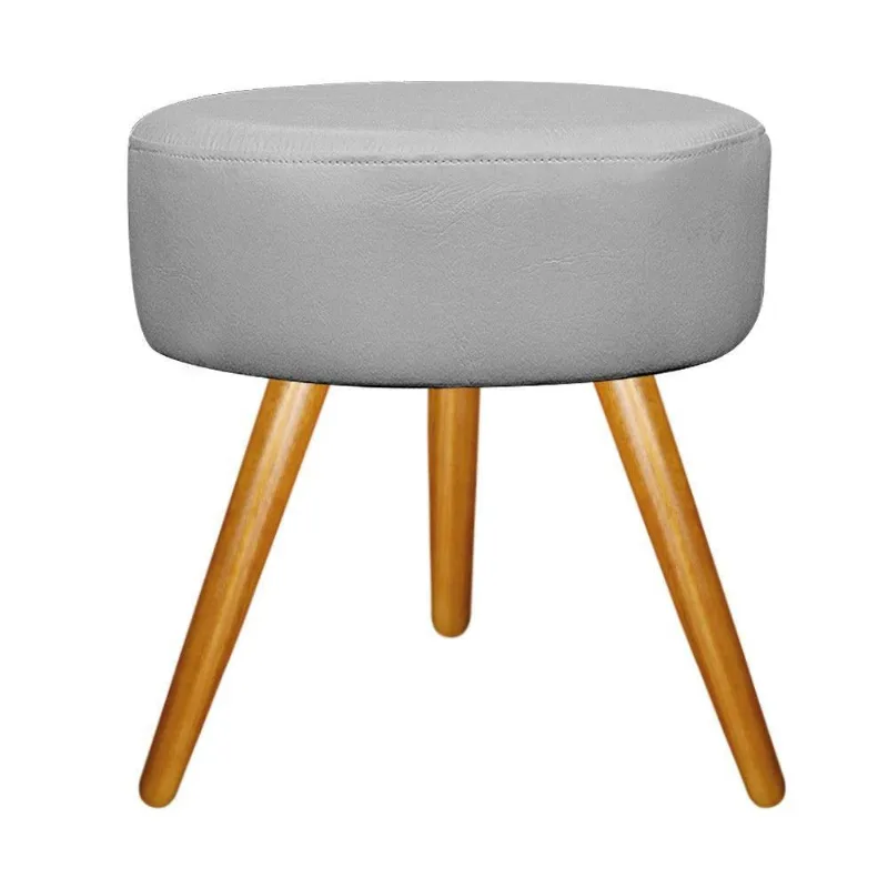 Puff Sofia Palito Mel Suede Cinza Adj Decor