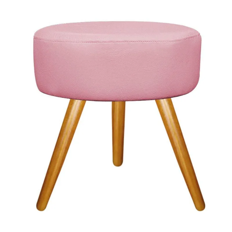 Puff Sofia Palito Mel Suede Rosa Bebê Adj Decor