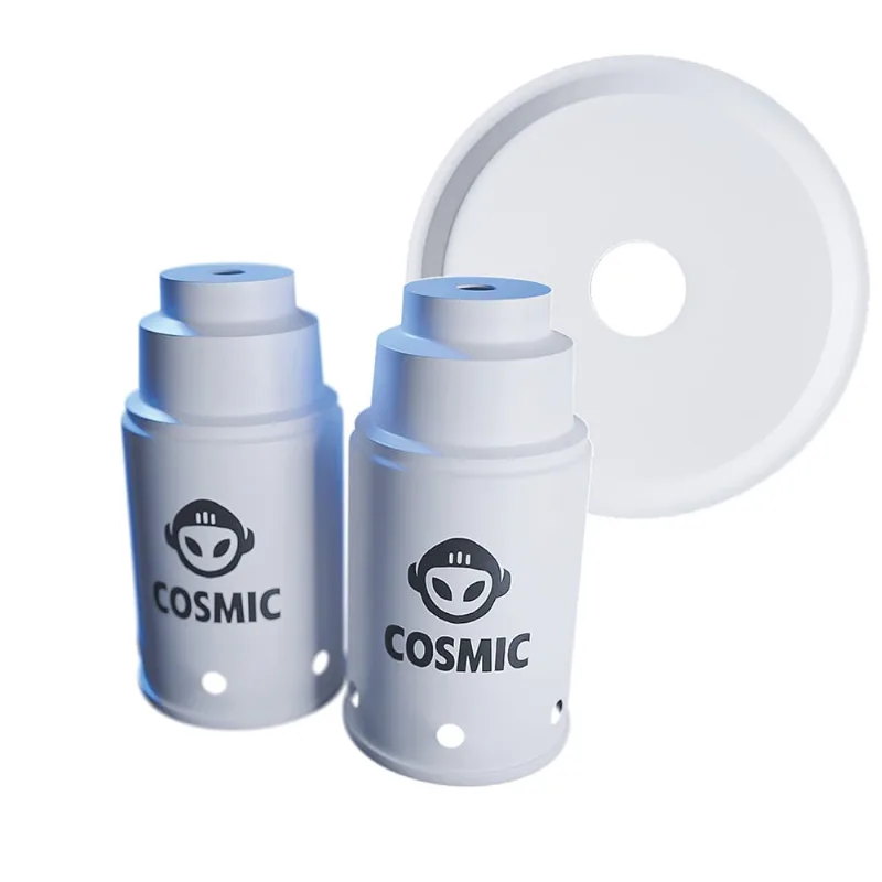 kit 02 Abafador Branco Pequeno/Médio e Prato Branco em Alumínio com Design Moderno e Minimalista - Cosmic