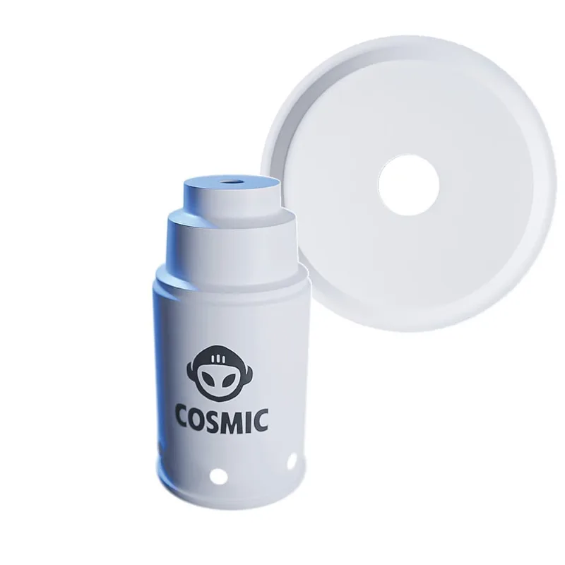 kit Abafador Branco Pequeno/Médio e Prato Branco em Alumínio com Design Moderno e Minimalista - Cosmic