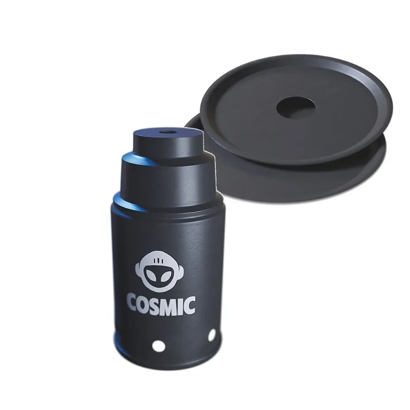 kit Abafador Preto Pequeno/Médio e 02 Prato Preto em Alumínio com Design Moderno e Minimalista - Cosmic
