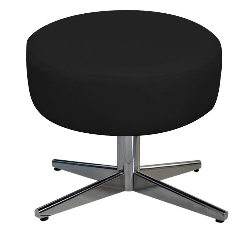 Puff Sofia Base Giratória de Metal Corano Preto Adj Decor