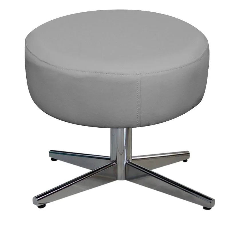 Puff Sofia Base Giratória de Metal Corano Cinza Adj Decor