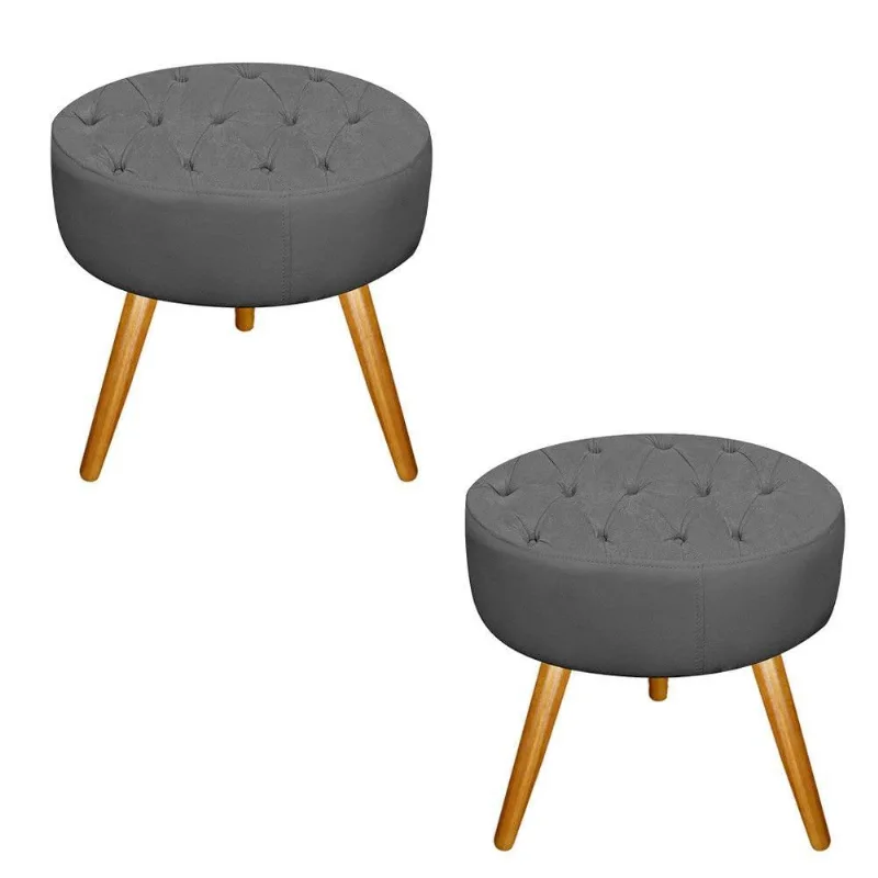 Kit 02 Puffs Fernanda Palito Mel Corano Cinza