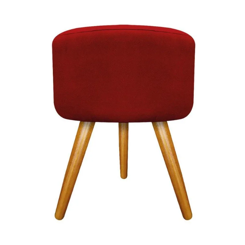 Puff Carol Palito Mel Suede Vermelho Adj Decor
