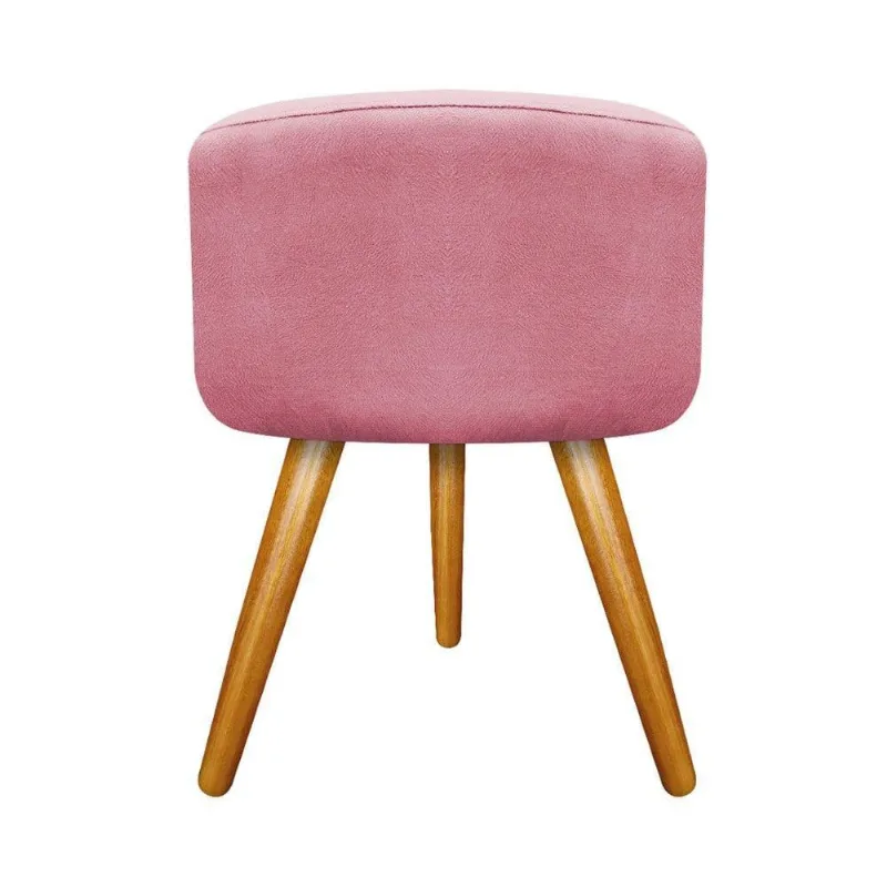 Puff Carol Palito Mel Suede Rosa Bebê Adj Decor