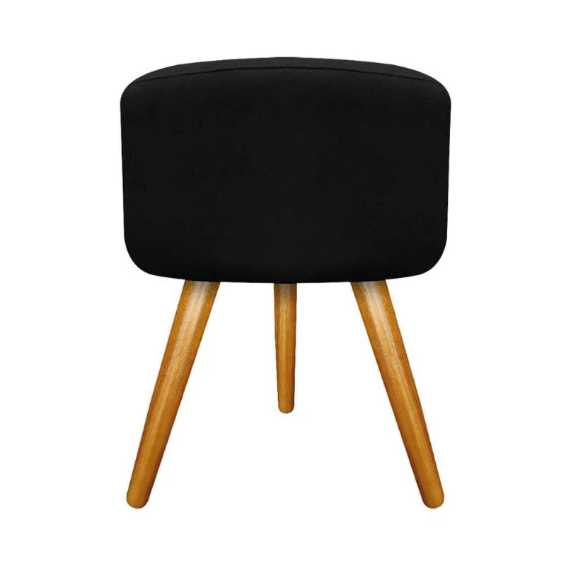 Puff Carol Palito Mel Suede Preto Adj Decor