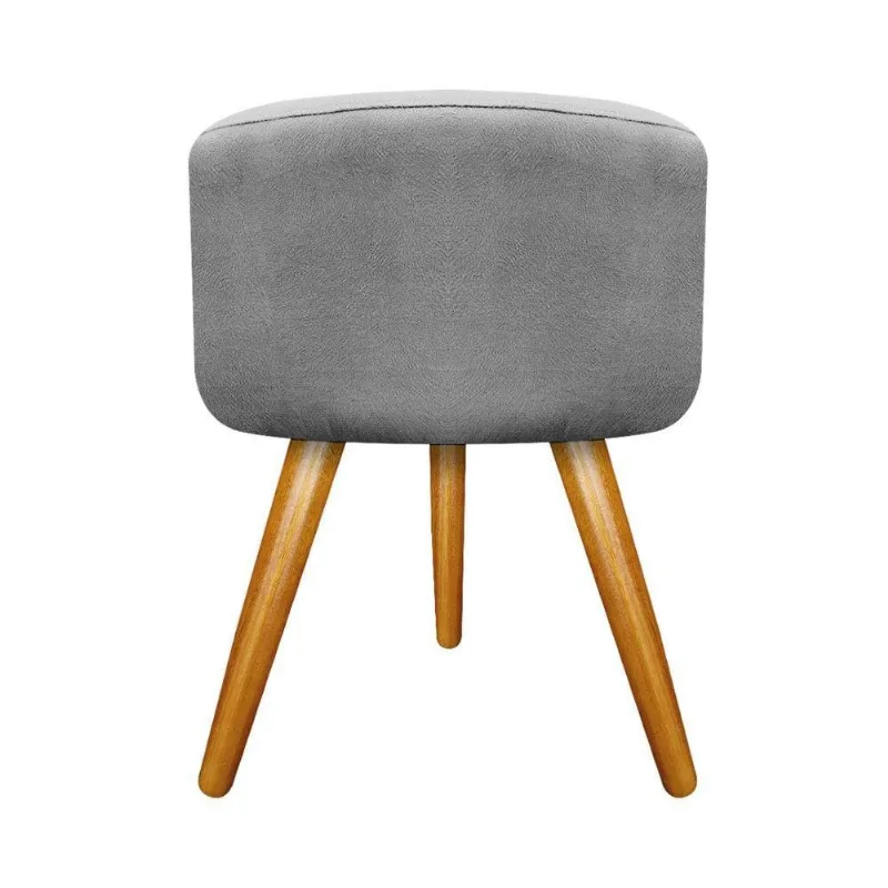Puff Carol Palito Mel Suede Cinza Adj Decor