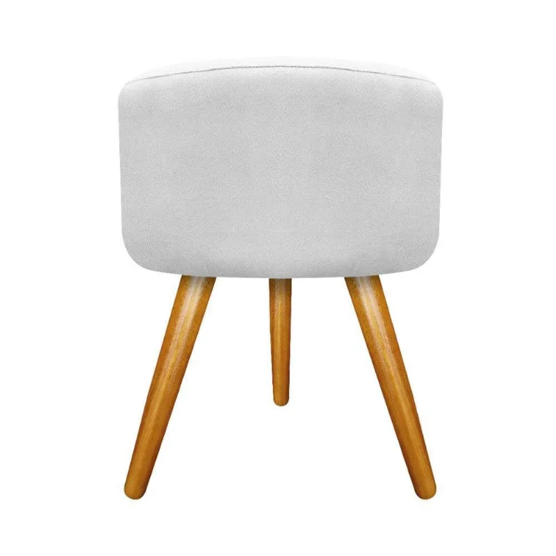 Puff Carol Palito Mel Suede Branco Adj Decor
