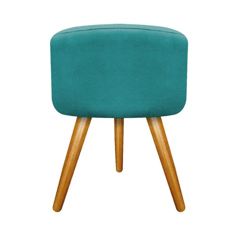 Puff Carol Palito Mel Suede Azul Turquesa Adj Decor