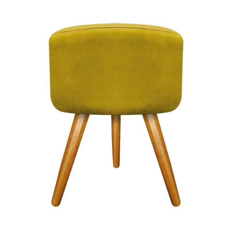 Puff Carol Palito Mel Suede Amarelo Adj Decor