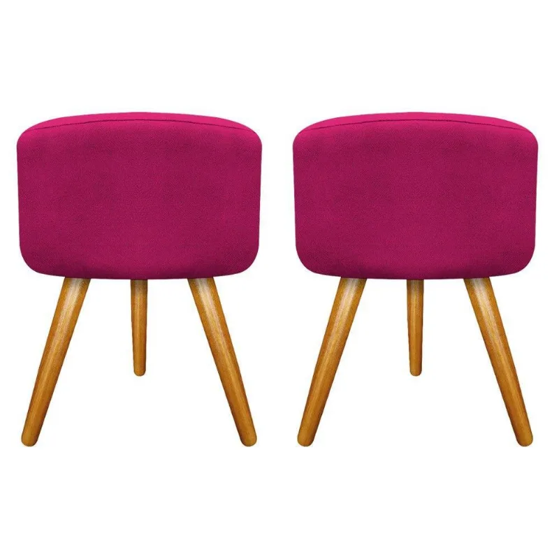 Kit 02 Puffs Carol Palito Mel Suede Pink Adj Decor