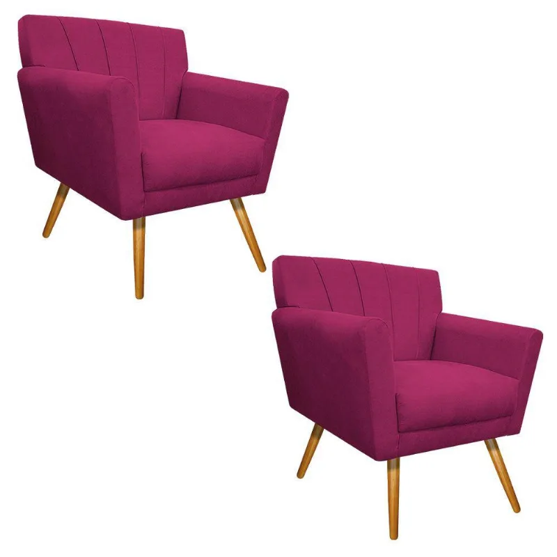02 Poltronas Laura Palito Mel Suede Pink